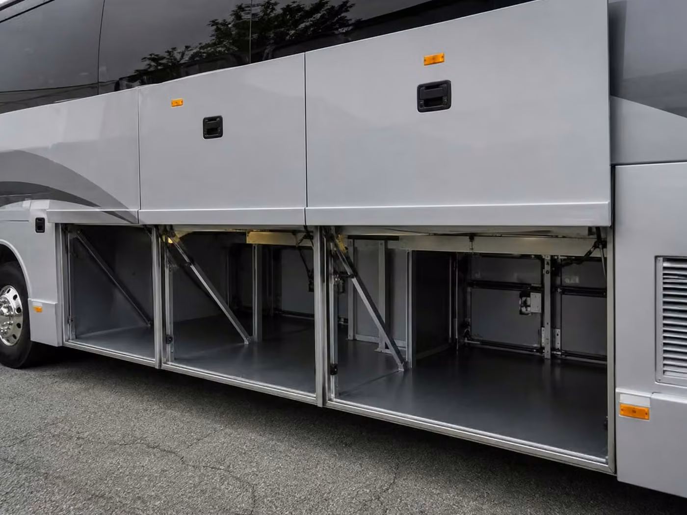 westfield 56 passenger charter bus luggage bays
