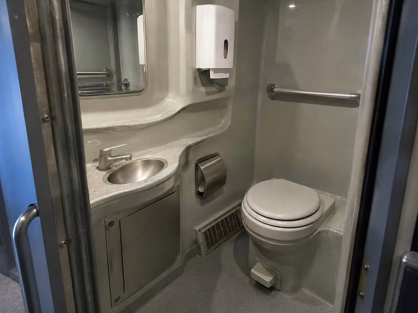 westfield charter bus onboard restroom