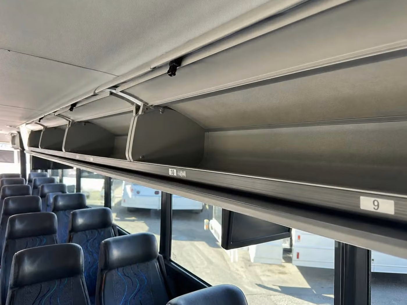 westfield charter bus overhead storage