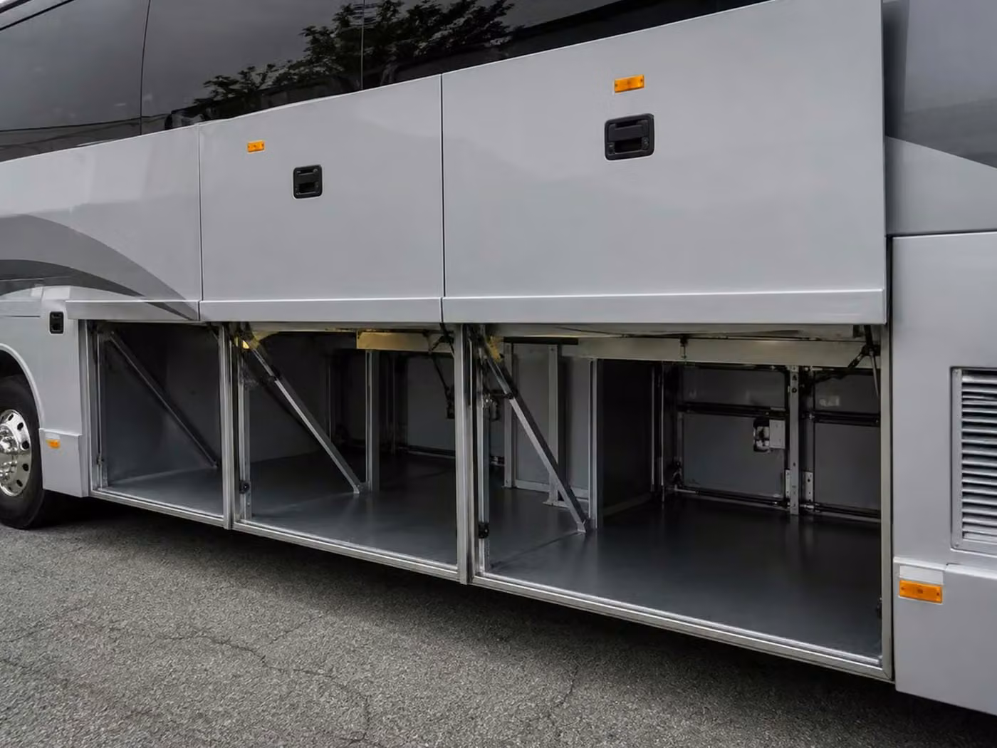 westfield charter bus under bus storage