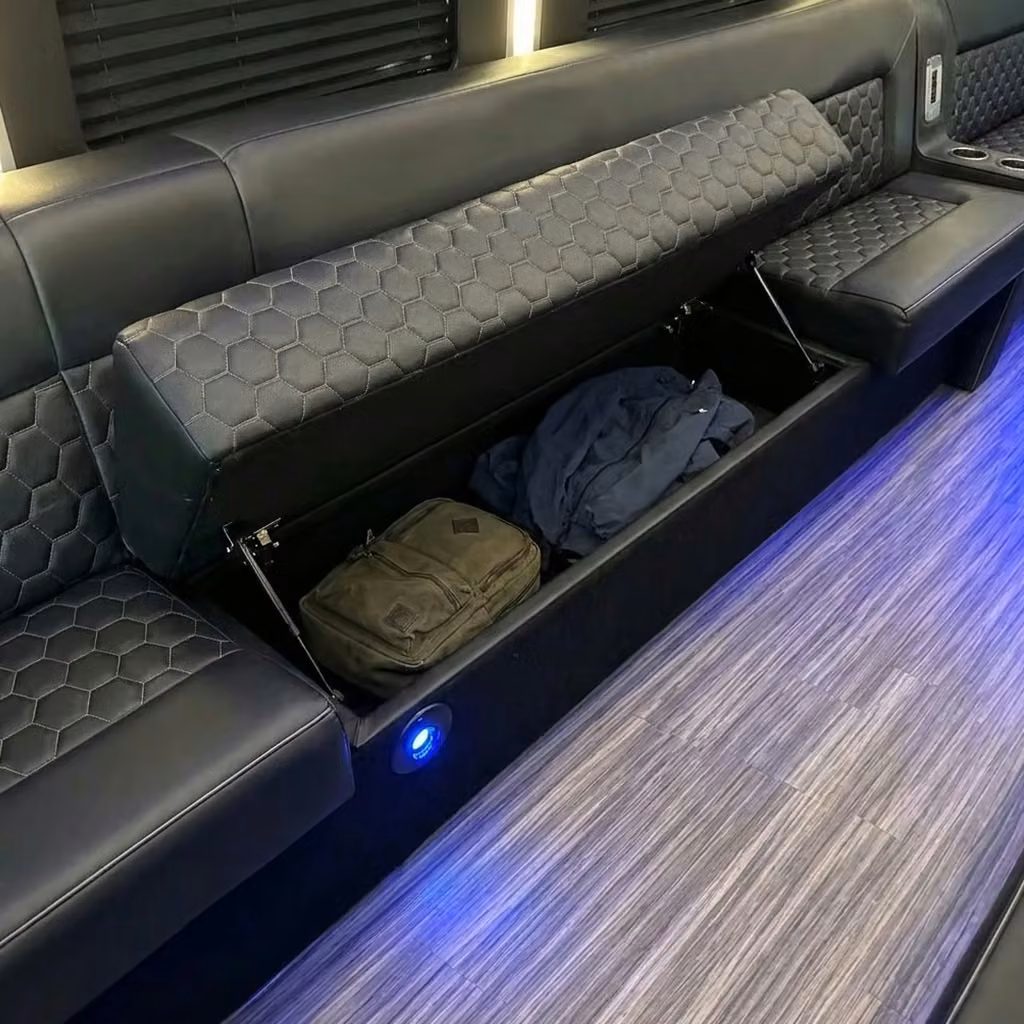 westfield party bus under seat storage