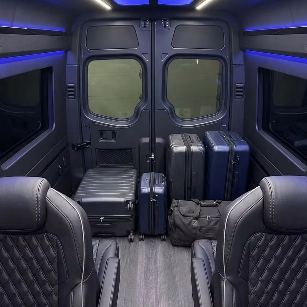 westfield sprinter van rental with driver luggage area